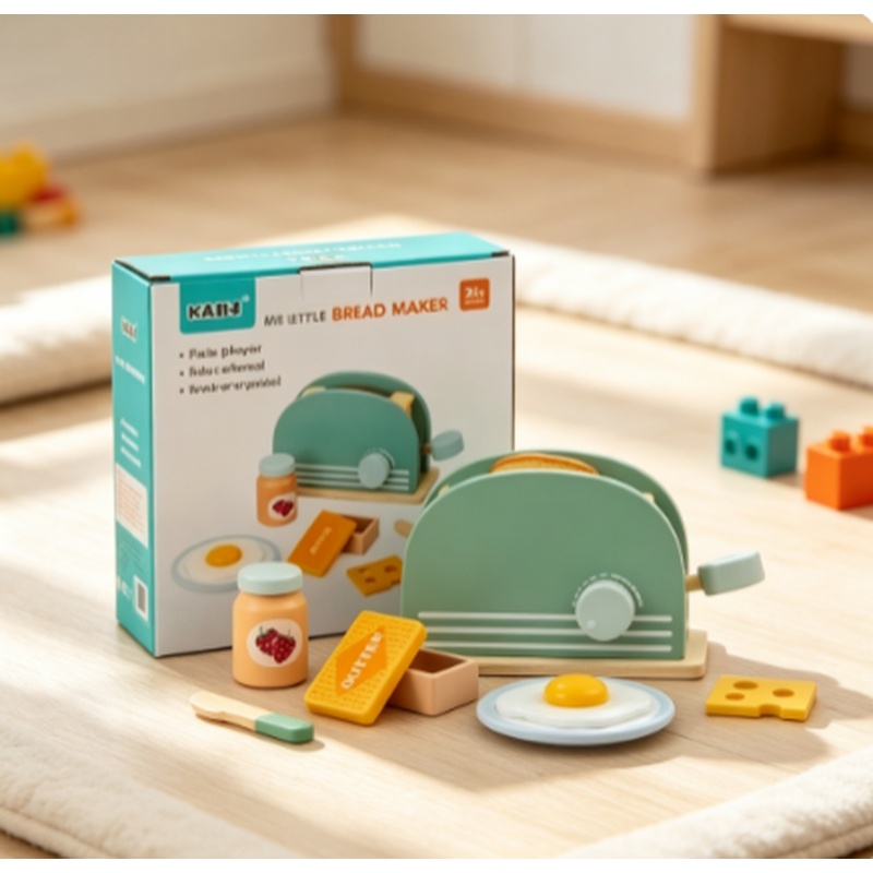 Kitchen Appliances For Kids - Wooden Simulation Toaster Toy Kids Pretend