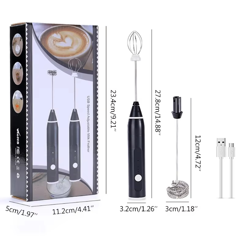 Hand Mixer Electric - Wireless Electric Milk Mixer -3 Speed