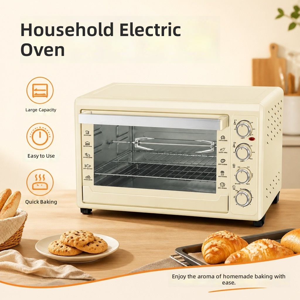 Kitchen Appliances Gift Ideas - Electric Oven 60L, 4-Tier Baking Machine,