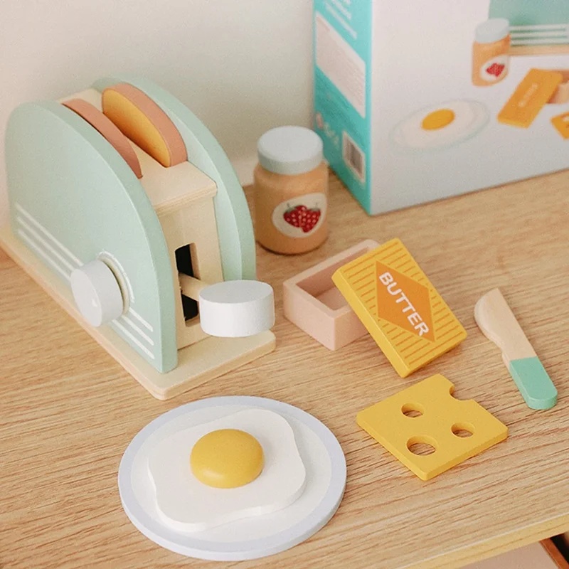 Wooden Simulation Toaster Toy  - огляд і ціна Kitchen Appliances For Kids