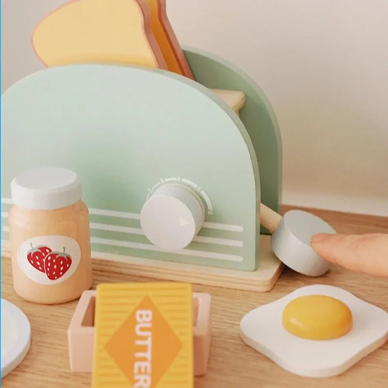 Wooden Simulation Toaster Toy  - огляд і ціна Kitchen Appliances For Kids