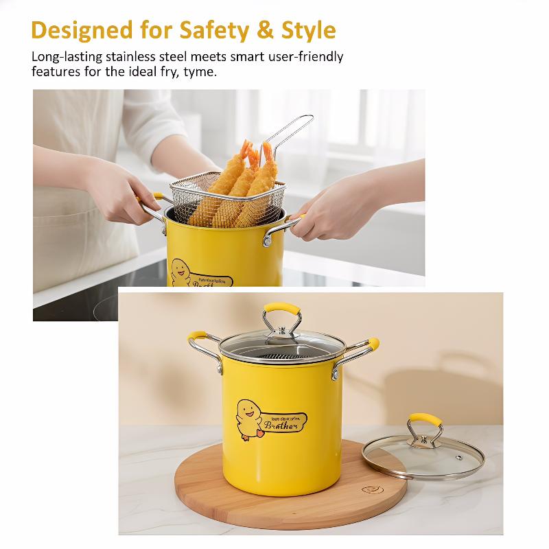 2/3L Deep Fryer Pot Stainless  - огляд і ціна Kitchen Appliances In Japanese