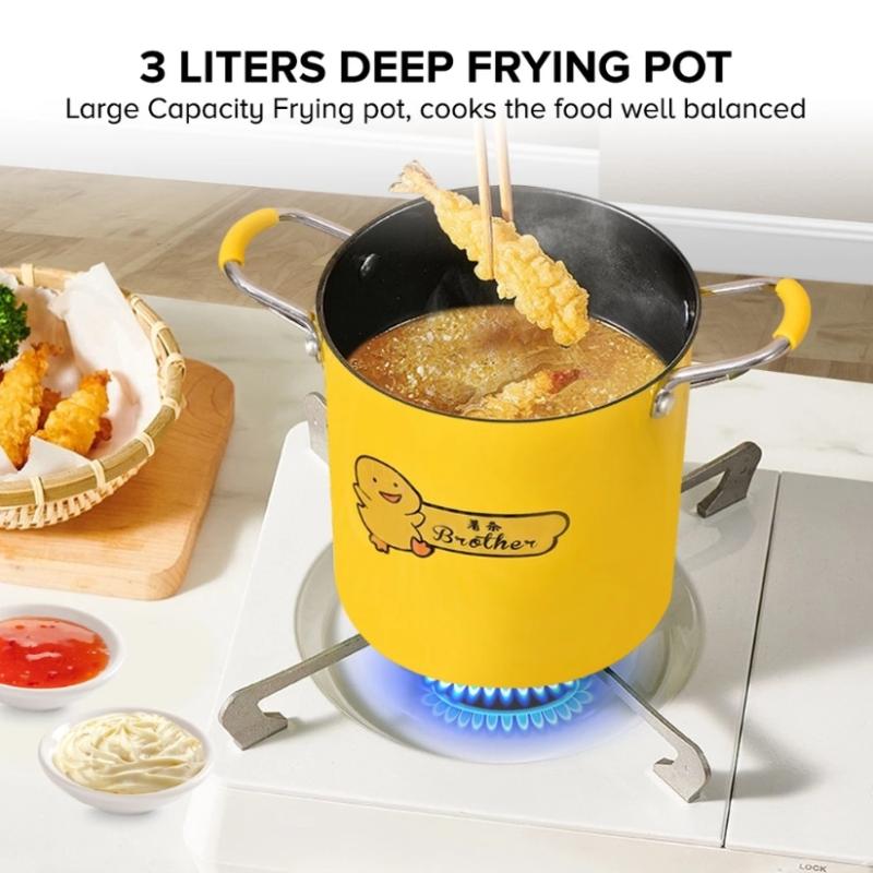2/3L Deep Fryer Pot Stainless  - огляд і ціна Kitchen Appliances In Japanese