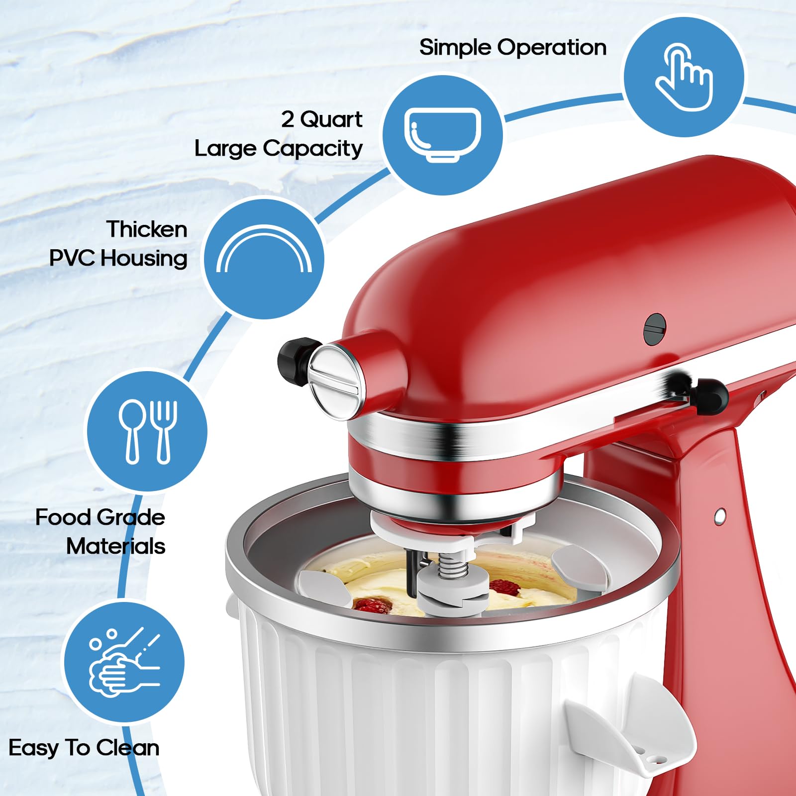 2 Quart Ice Cream Maker Attach - огляд і ціна Kitchen Appliances Kitchenaid